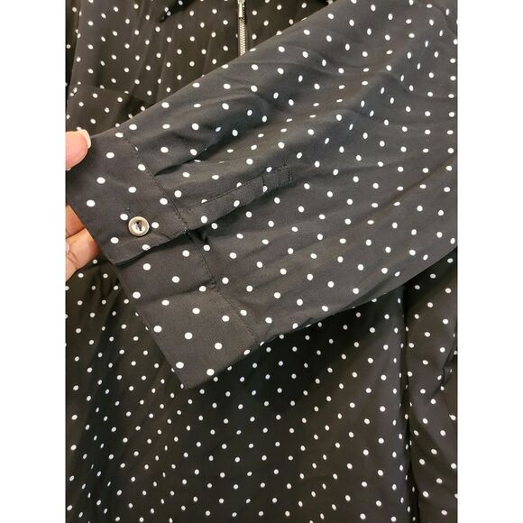 Catherine's Black Polka Dot Popover Tunic Top Women Petite Plus Sz 2XWP Mature - Picture 5 of 7